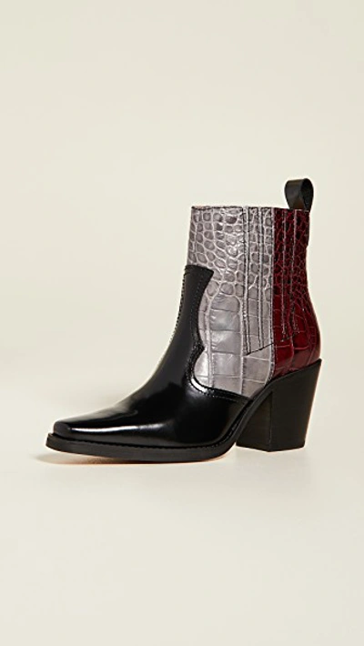 Shop Ganni Western Boots In Port Royale