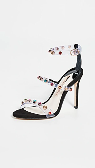 Shop Sophia Webster Rosalind Gem Sandals In Black & Multi