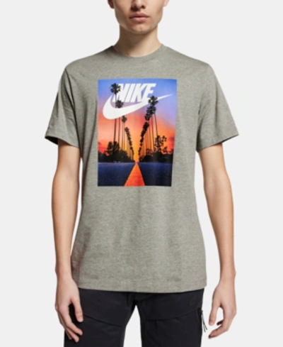 Shop Nike Men's Sportswear Graphic T-shirt In Gry Hthr