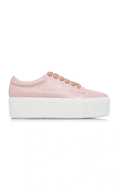 Shop Acne Studios Drihanna Leather Platform Sneakers In Pink
