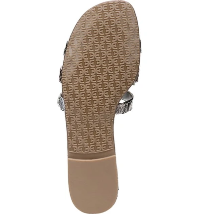 Shop Sam Edelman Bay Cutout Slide Sandal In Metallic Embossed Leather