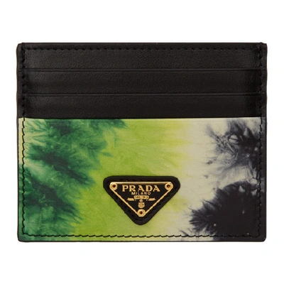 Shop Prada Ssense Exclusive Black Tie-dye Card Holder In F0nji Bk/li