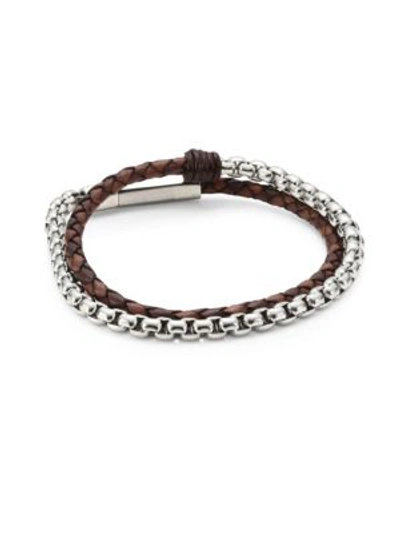 Shop Jonas Studio Village Chain Double Wrap Bracelet In Brown