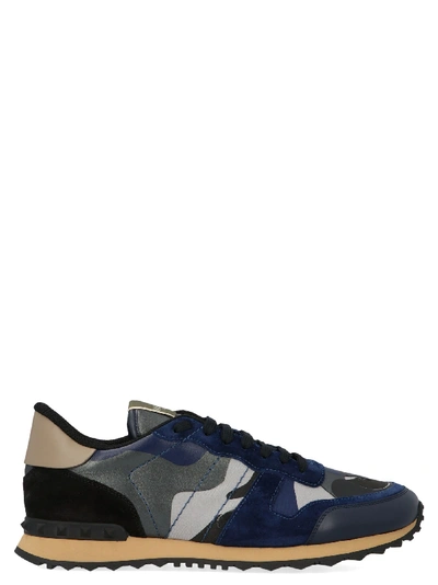 Shop Valentino Rockrunner Camouflage Shoes In Blue