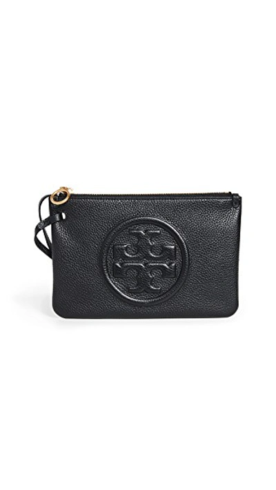 Shop Tory Burch Perry Bombe Wristlet In Black