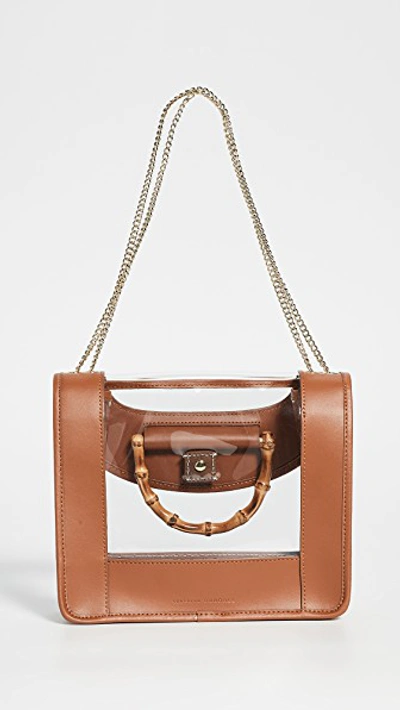 Shop Loeffler Randall Marla Square Shoulder Bag In Cognac/clear