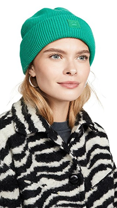 Shop Acne Studios Kansy Beanie Hat In Bright Green