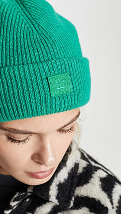 Shop Acne Studios Kansy Beanie Hat In Bright Green