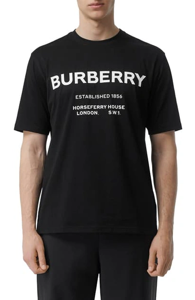 Shop Burberry Murs Horseferry Address T-shirt In Black