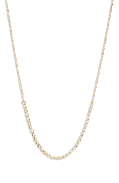 Shop Argento Vivo Caged Crystal Frontal Necklace In Gold/ Clear