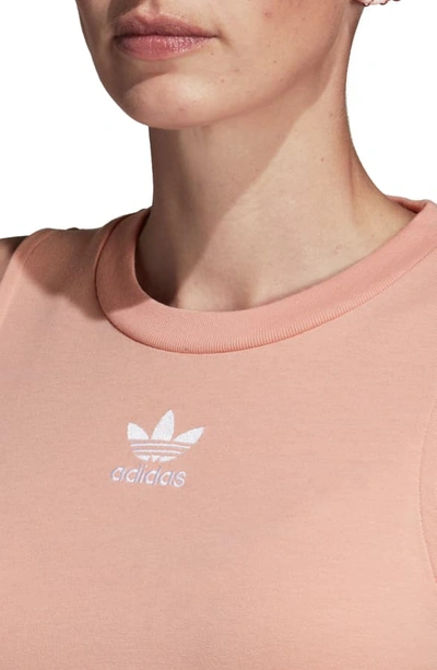 Shop Adidas Originals Crop Tank In Dust Pink