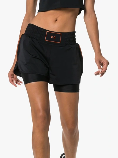 Shop Charli Cohen Contender Layered Shorts In Black