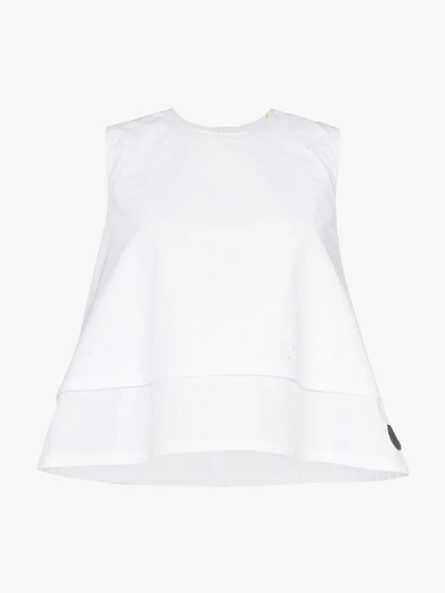 Shop Moncler Perforiertes Top In White