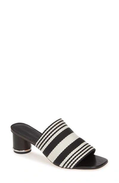 Shop Rebecca Minkoff Aceline Slide Sandal In Black/ White Fabric