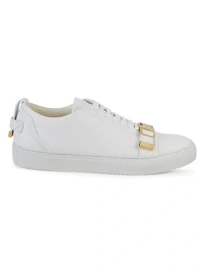 Shop Buscemi Lace-up Leather Low-top Sneakers In White