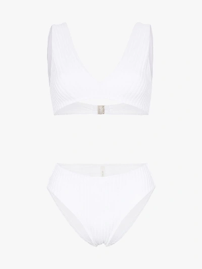 Shop Araks White Una Ulla Ribbed Bikini