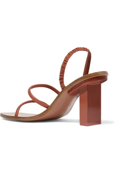 Shop Cult Gaia Kaia Ruched Leather Sandals In Brown