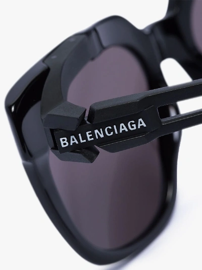 Shop Balenciaga Eyewear Eckige Sonnenbrille In Black
