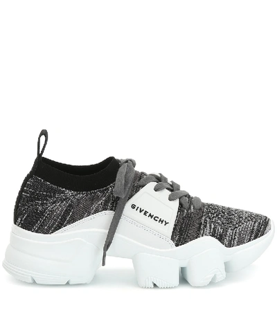 Shop Givenchy Jaw Knit Sneakers In Grey