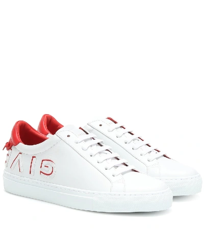 Shop Givenchy Urban Knots Leather Sneakers In White