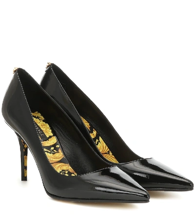 Shop Versace Patent Leather Pumps In Black