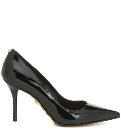 Shop Versace Patent Leather Pumps In Black