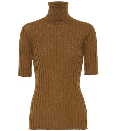 Shop Bottega Veneta Wool Turtleneck Top In Green