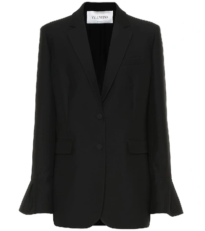 Shop Valentino Wool And Silk Blazer In Black