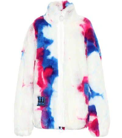 Shop Off-white Printed Faux Fur Jacket In White