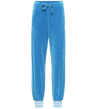 Shop Gucci Chenille Trackpants In Blue