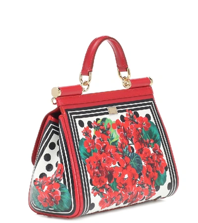 Shop Dolce & Gabbana Siciliy Medium Leather Shoulder Bag In Red