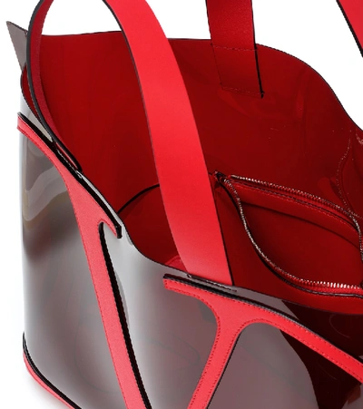 Shop Valentino Vlogo Small Pvc Shopper In Red