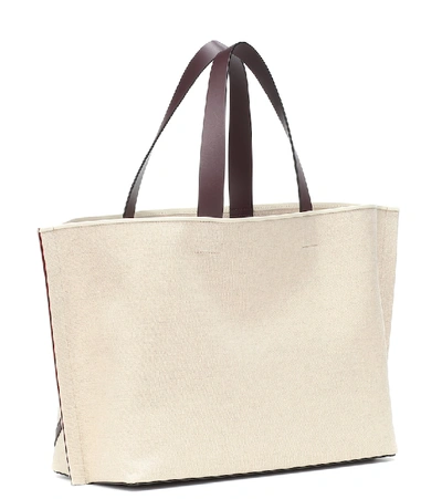 Shop Valentino Garavani Vlogo Large Canvas Shopper In Beige