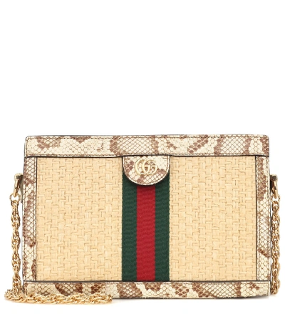 Shop Gucci Ophidia Small Shoulder Bag In Beige