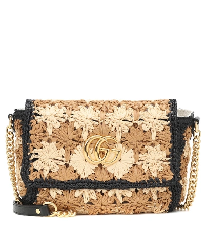 Shop Gucci Gg Marmont Small Shoulder Bag In Beige