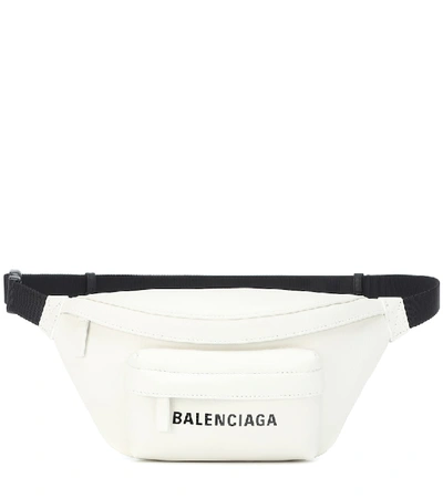 Shop Balenciaga Everyday Logo Leather Belt Bag In White