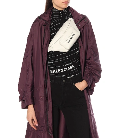 Shop Balenciaga Everyday Logo Leather Belt Bag In White