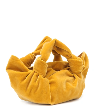 Shop The Row The Ascot Silk-velvet Clutch In Yellow