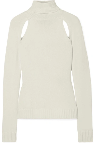 Shop Tom Ford Cutout Cashmere Turtleneck Sweater In Ivory