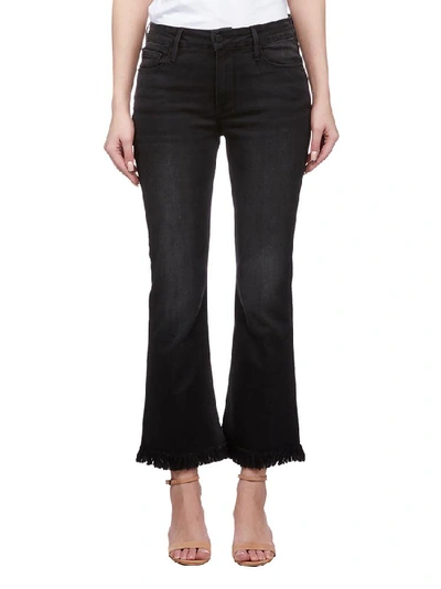 Shop Frame Bootcut Frayed Jeans In Black