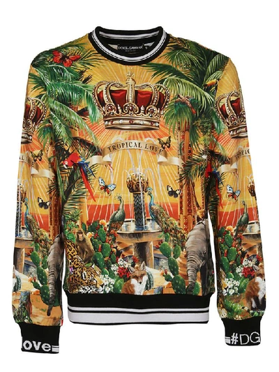 Shop Dolce & Gabbana Printed Sweater In Multi