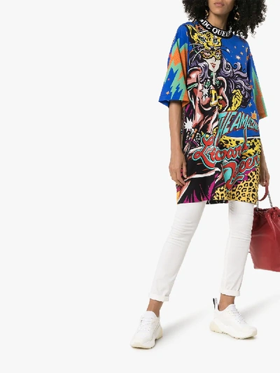 Shop Dolce & Gabbana The Amazing Leopard Queen Cartoon T-shirt In Hhy03 Multicoloured