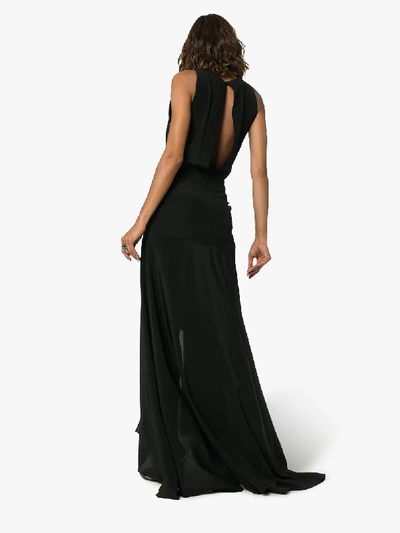 Shop Silvia Tcherassi Antionette Plunge-neck Gown In Black