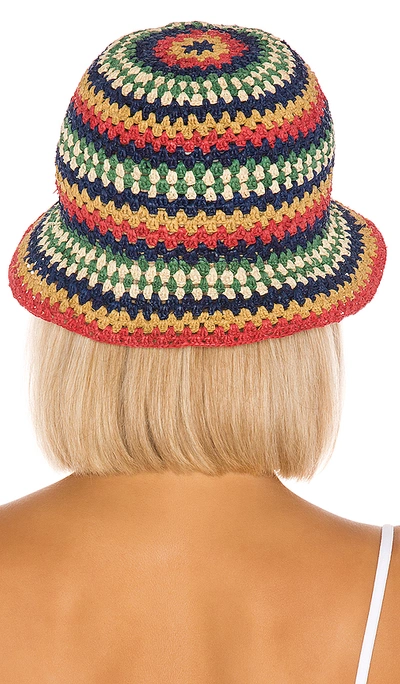 Shop Brixton Essex Raffia Bucket Hat In Multi
