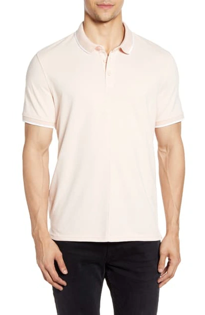 Shop John Varvatos Dover Slim Fit Tipped Pique Polo In Dusty Rose