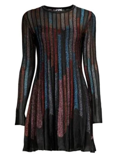 Shop M Missoni Glitter Lurex Mini A-line Dress In Multicolor