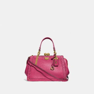 Shop Coach Kisslock Dreamer 21 In Bright Cherry/brass