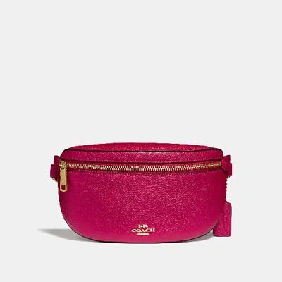 Shop Coach Belt Bag - Women's In Bright Cherry/gold