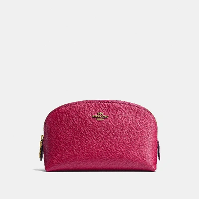 Shop Coach Cosmetic Case 17 - Women's In Bright Cherry/gold
