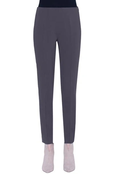 Shop Akris 'melissa' Slim Techno Cotton Pants In Mountain Ash